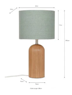 Kingsbury Oak Table Lamp - Thistle Green 5 Kingsbury Oak Table Lamp - Thistle Green -Garden Trading Store LAKB04 portrait 9 11686.1638530427