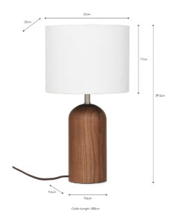 Kingsbury Walnut Table Lamp - White 5 Kingsbury Walnut Table Lamp - White -Garden Trading Store LAKB05 portrait 9 79499.1638530428