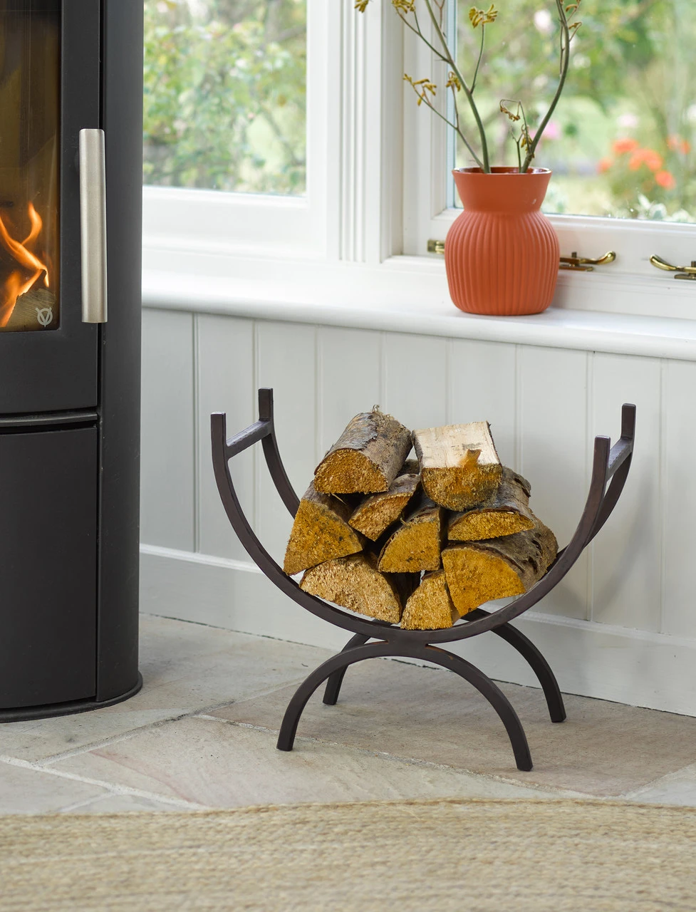 Wrought Iron Log Holder - Small 1 Wrought Iron Log Holder - Small