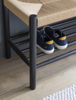 Longworth Hallway Bench - Black -Garden Trading Store Longworth Hallway Bench Black Frame Oak FUOA66 3 10754.1661938302