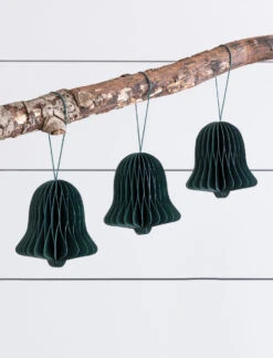 Set Of 3 Maddox Bells - Forest Green