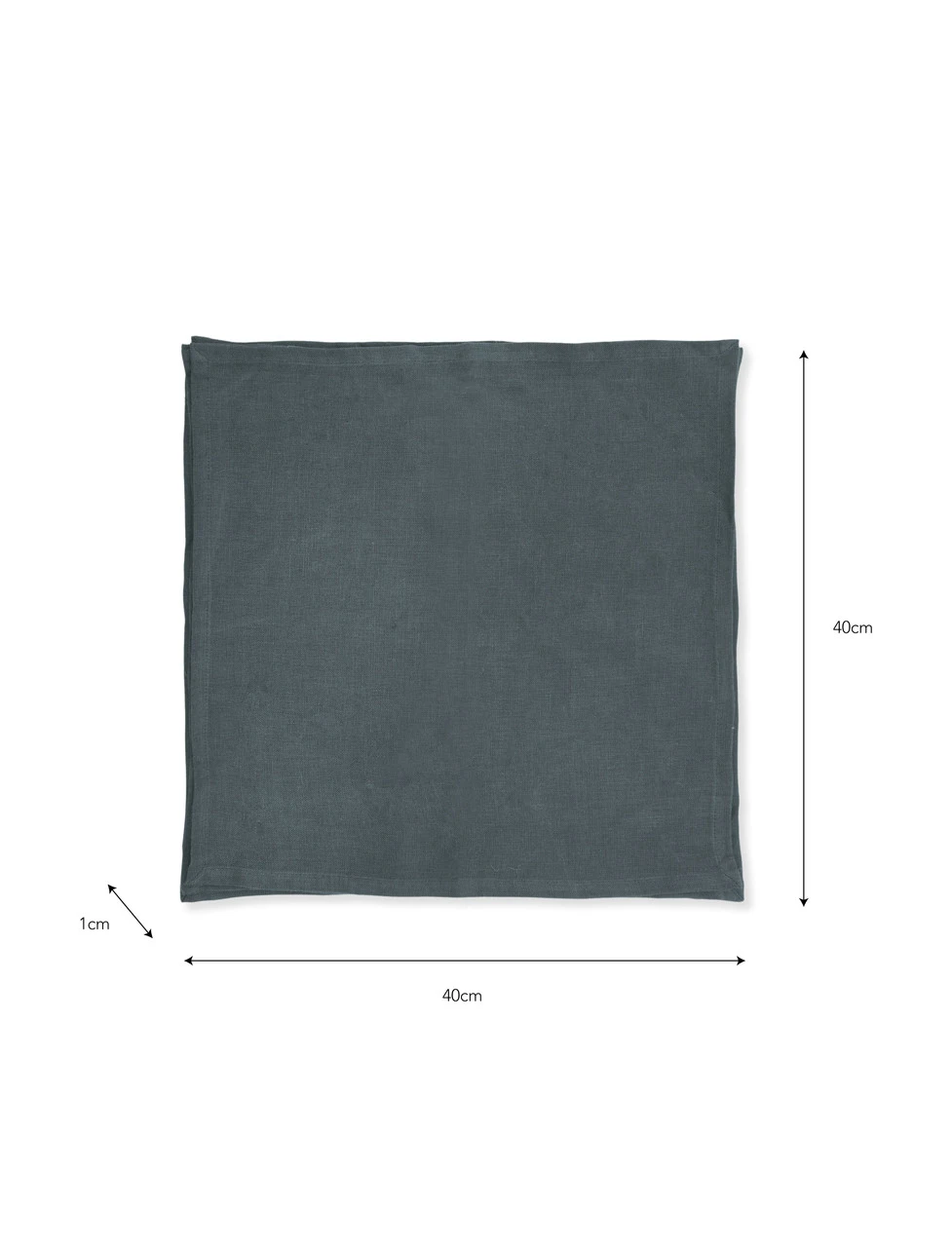 Set Of 4 Linen Napkins- Charcoal 3 Set Of 4 Linen Napkins- Charcoal - Image 3