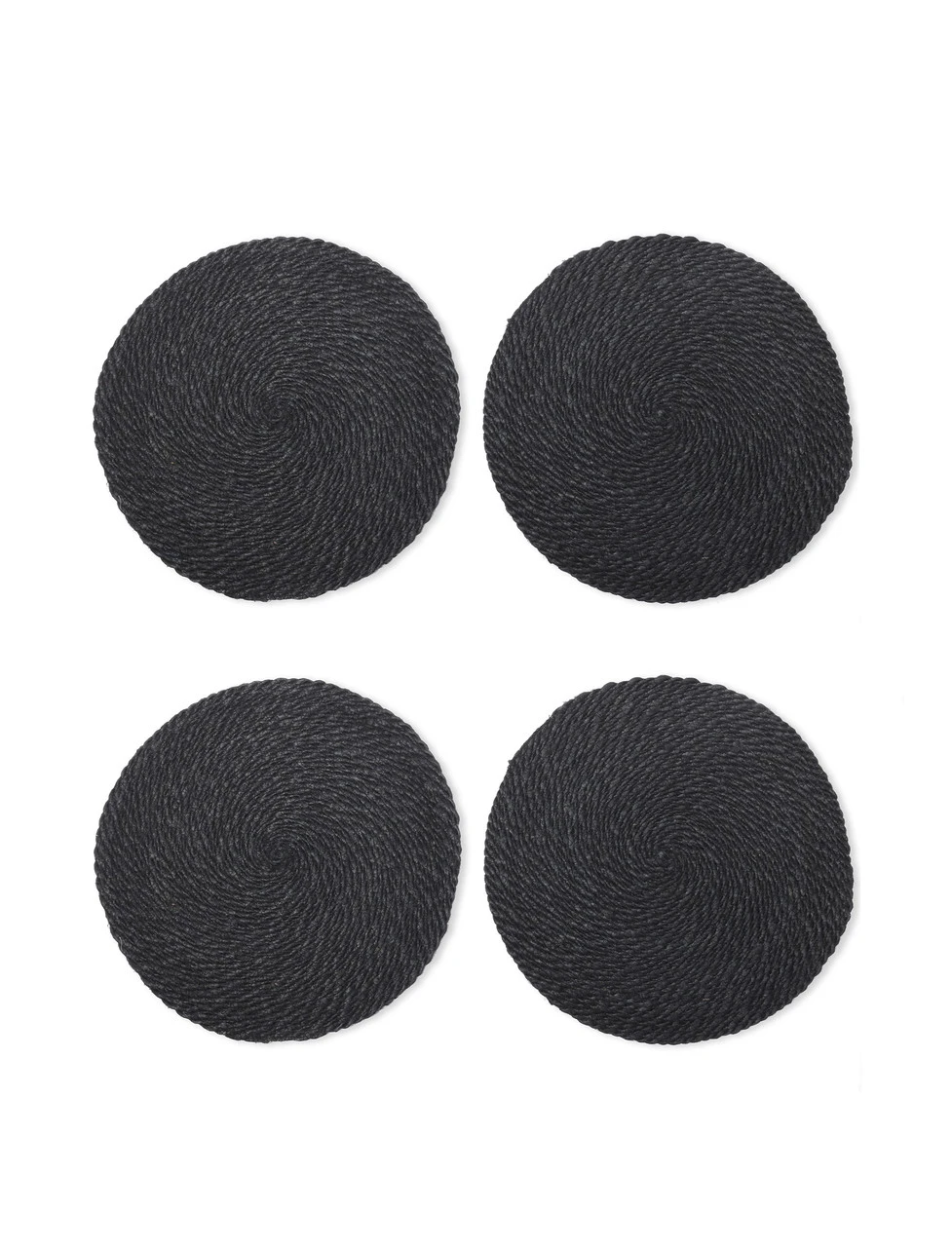 Set Of 4 Jute Placemats - Black 2 Set Of 4 Jute Placemats - Black - Image 2
