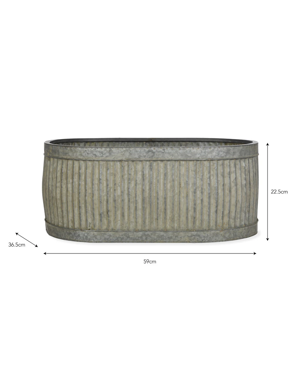 Vence Oval Trough - 59cm 3 Vence Oval Trough - 59cm - Image 3
