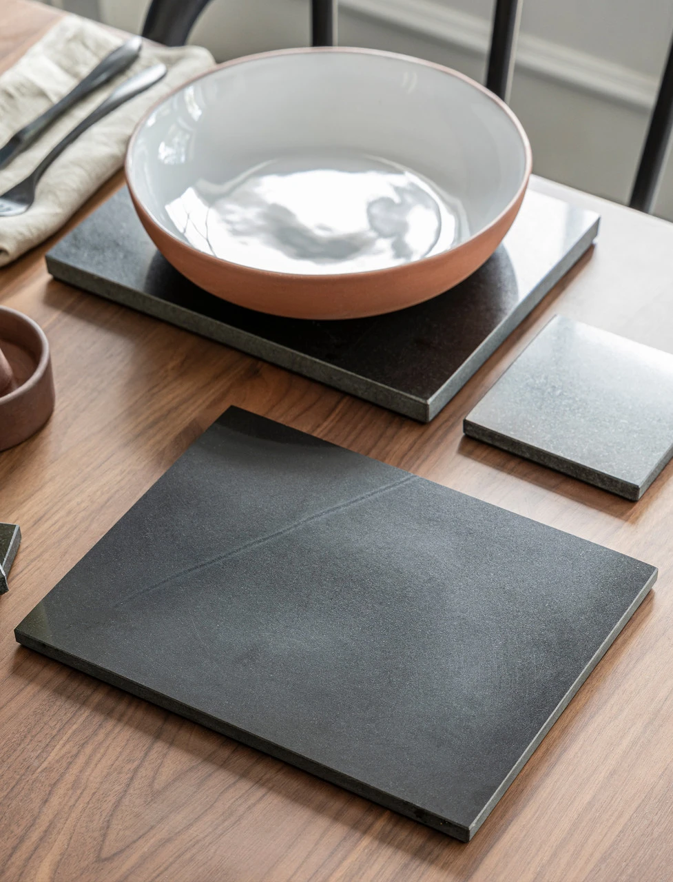 Set Of 2 Marble Placemats - Black 1 Set Of 2 Marble Placemats - Black
