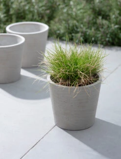 Set Of 3 Stratton Pots - Stone