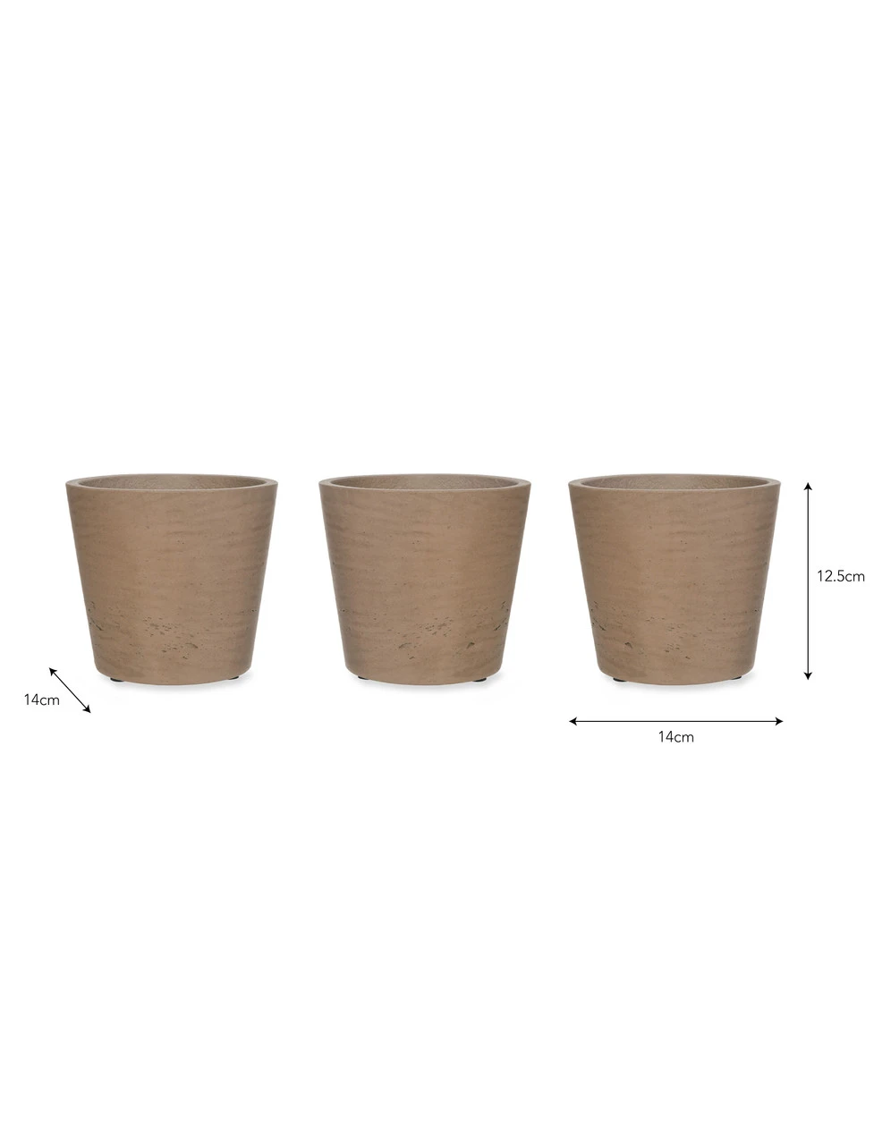 Set Of 3 Stratton Pots - Warm Stone 3 Set Of 3 Stratton Pots - Warm Stone - Image 3