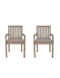 Pair Of Porthallow Dining Armchairs -Garden Trading Store Pair of Porthallow Dining Armchairs Acacia FUAC09 Straight 09728.1658310529