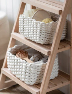 Set Of 2 Chesil Rectangular Baskets - Warm White
