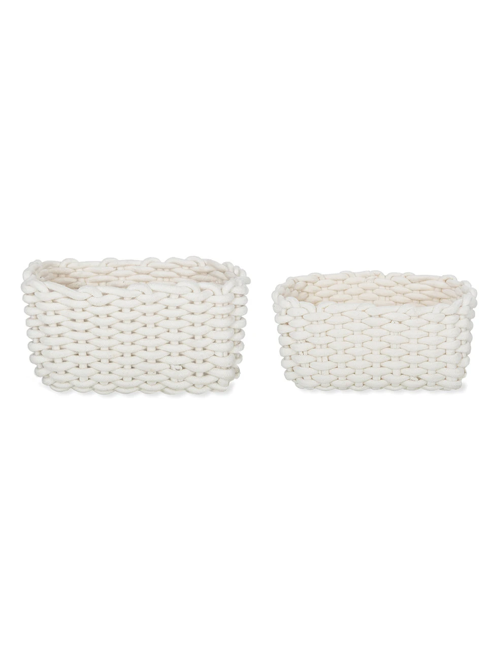 Set Of 2 Chesil Rectangular Baskets - Warm White 2 Set Of 2 Chesil Rectangular Baskets - Warm White - Image 2