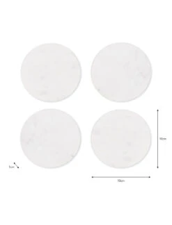 Set Of 4 Round Marble Coasters - White 5 Set Of 4 Round Marble Coasters - White -Garden Trading Store RCWM01 portrait 9 11585.1638479529