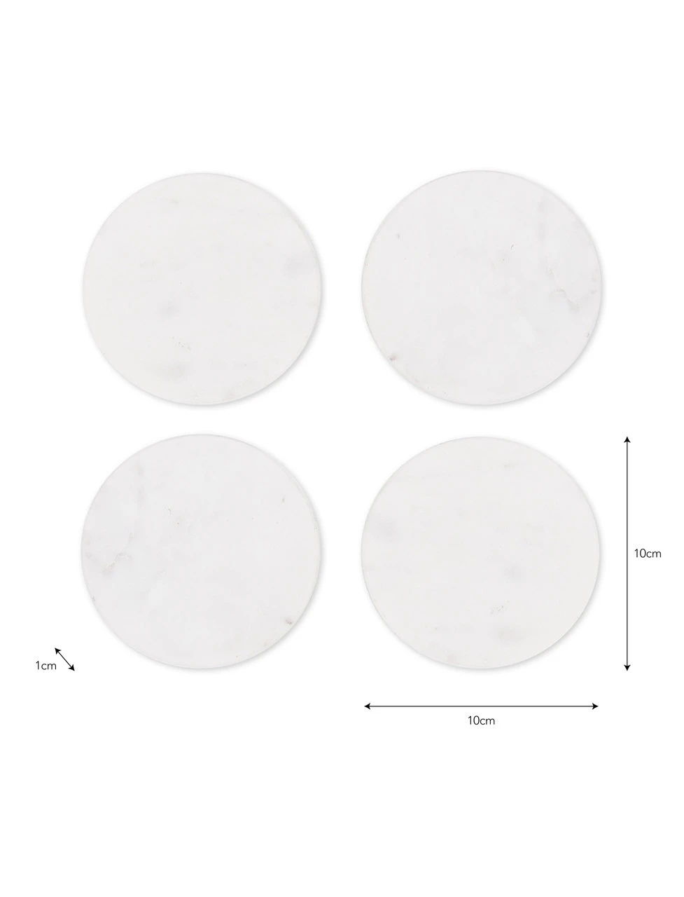 Set Of 4 Round Marble Coasters - White 3 Set Of 4 Round Marble Coasters - White - Image 3