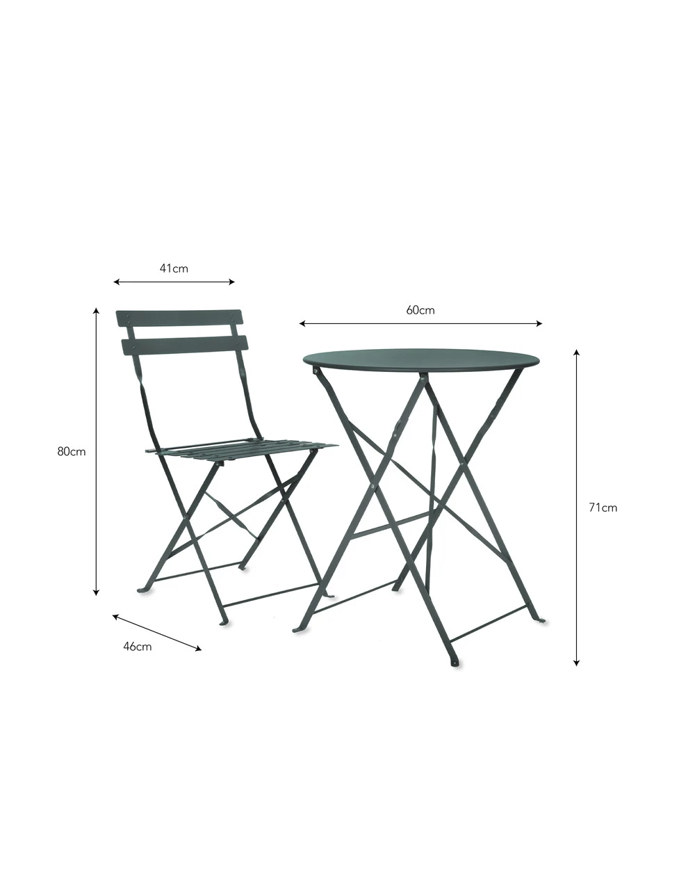 Rive Droite Bistro Set - Small - Forest Green 3 Rive Droite Bistro Set - Small - Forest Green - Image 3
