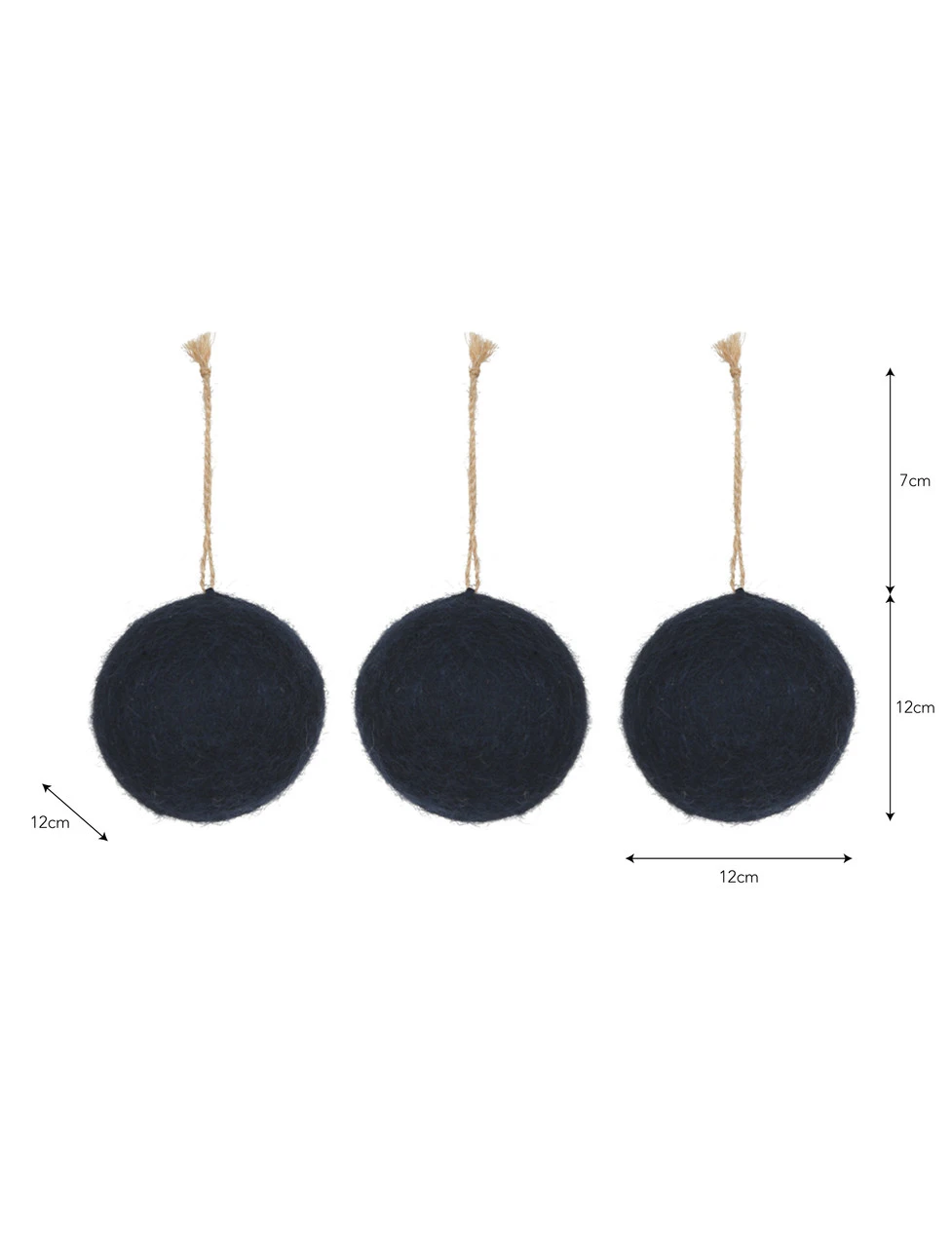 Set Of 3 Southwold Baubles - Large - Ink 3 Set Of 3 Southwold Baubles - Large - Ink - Image 3