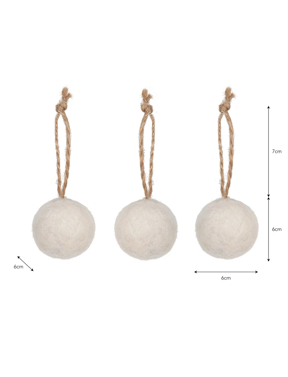 Set Of 3 Southwold Round Baubles - Warm White 3 Set Of 3 Southwold Round Baubles - Warm White - Image 3