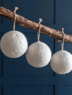 Set Of 3 Southwold Baubles - Large - Warm White