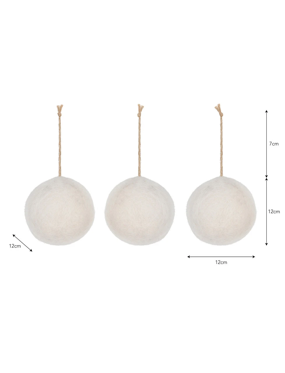Set Of 3 Southwold Baubles - Large - Warm White 3 Set Of 3 Southwold Baubles - Large - Warm White - Image 3