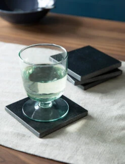 Set Of 4 Square Marble Coasters - Black