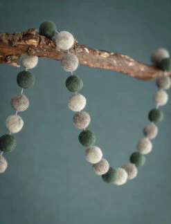 Southwold Pom Pom Garland - Forest Green