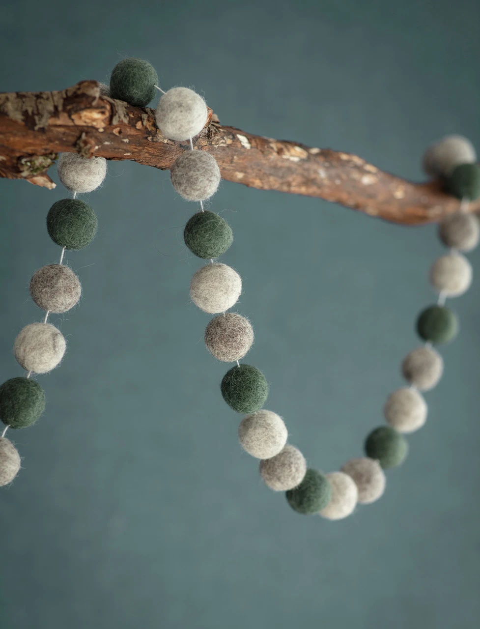 Southwold Pom Pom Garland - Forest Green 1 Southwold Pom Pom Garland - Forest Green