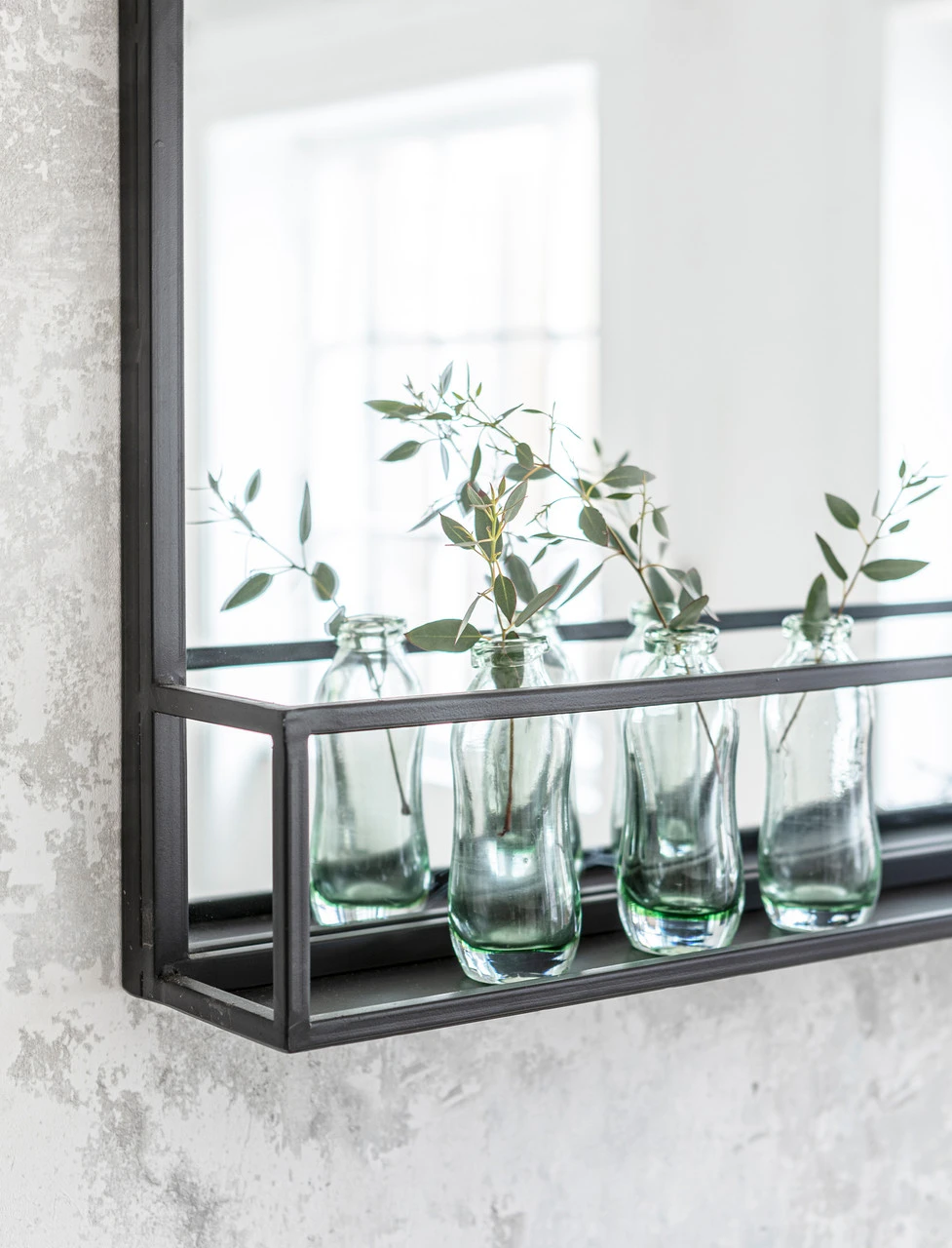 Sapperton Wide Mirror With Shelf - Black 2 Sapperton Wide Mirror With Shelf - Black - Image 2