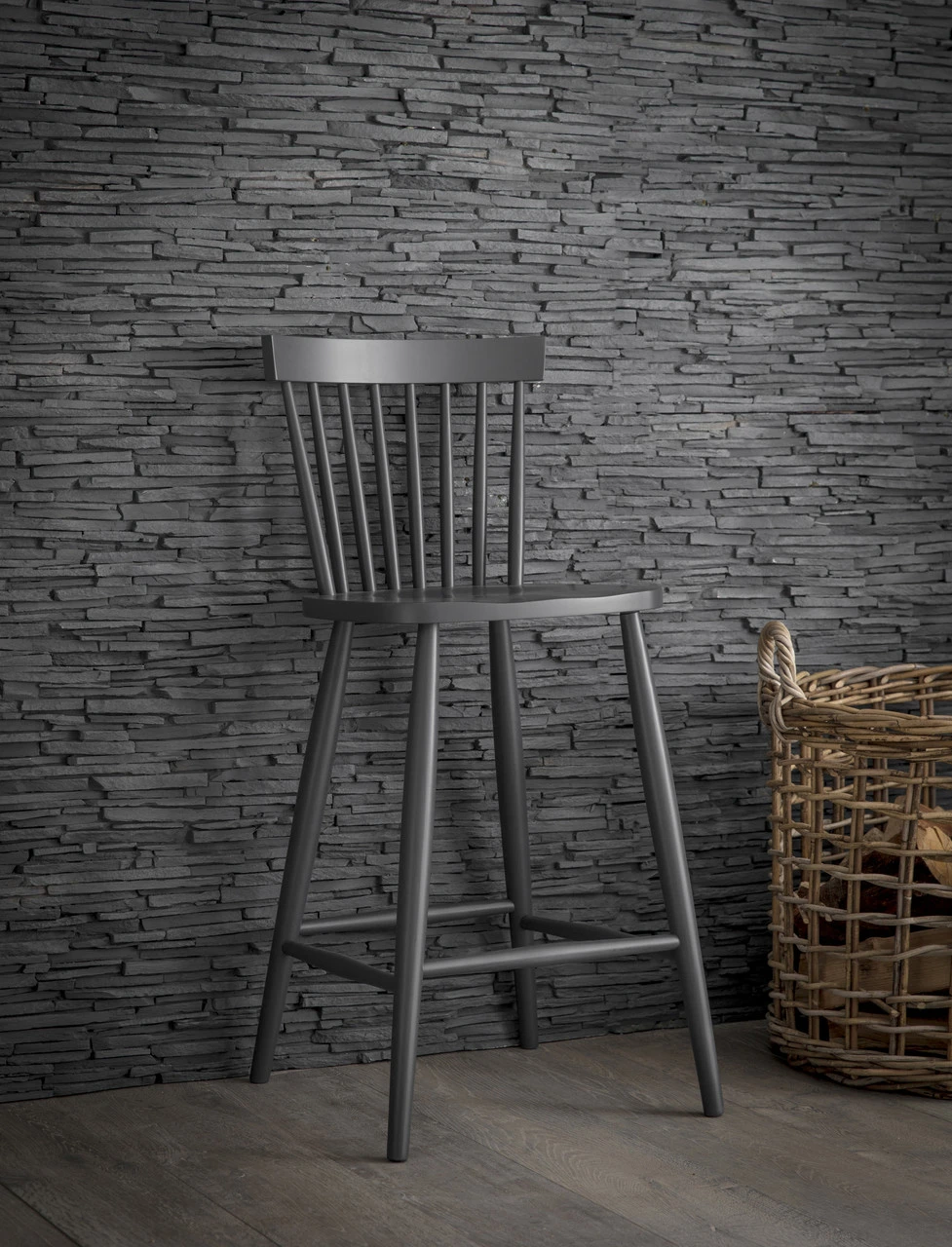 Spindle Bar Stool - Carbon 1 Spindle Bar Stool - Carbon