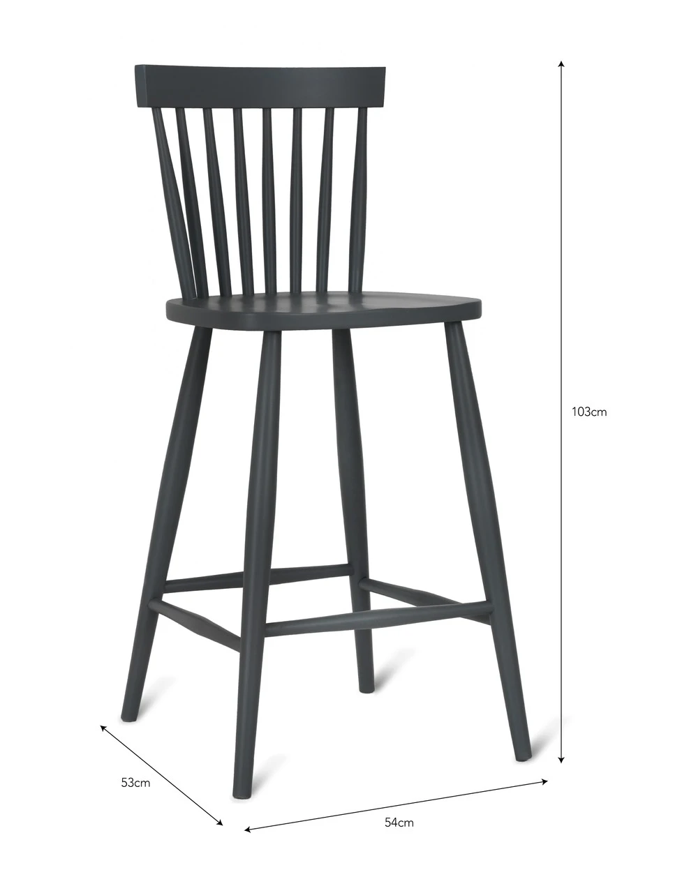 Spindle Bar Stool - Carbon 4 Spindle Bar Stool - Carbon - Image 4