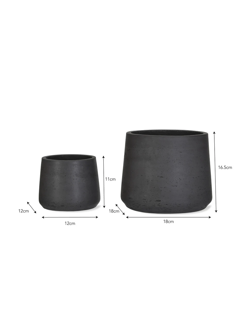 Set Of 2 Stratton Tapered Pots - Carbon 3 Set Of 2 Stratton Tapered Pots - Carbon - Image 3