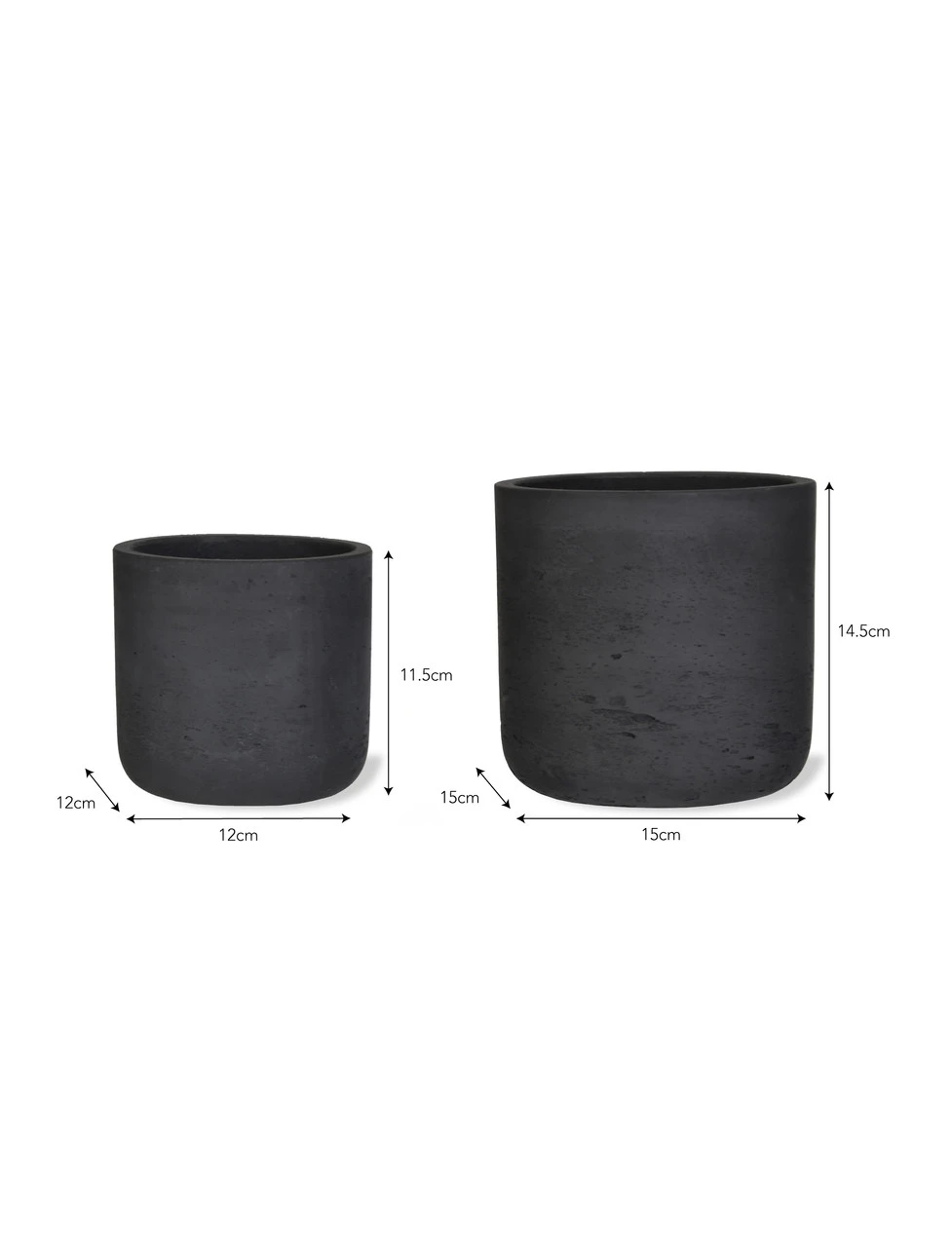 Set Of 2 Stratton Straight Pots - Carbon 3 Set Of 2 Stratton Straight Pots - Carbon - Image 3