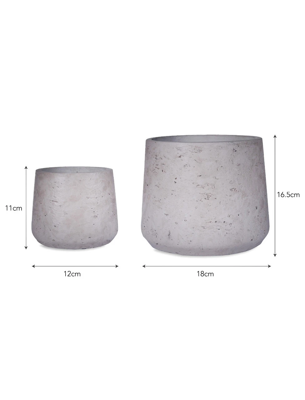 Set Of 2 Stratton Tapered Pots - Stone 3 Set Of 2 Stratton Tapered Pots - Stone - Image 3