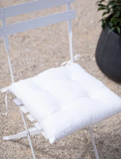 Linen Seat Pad - Chalk