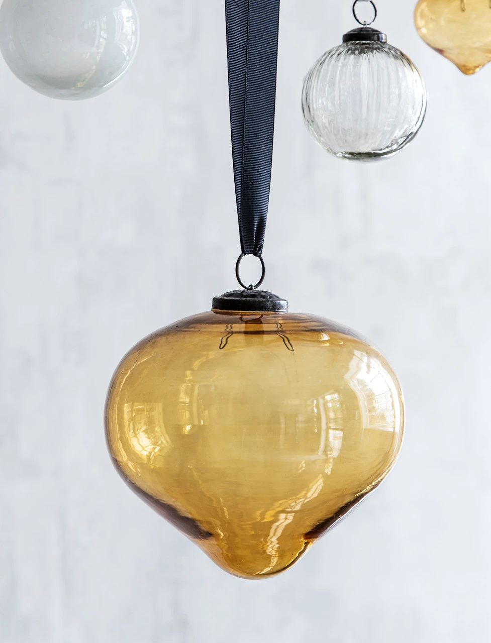 Hailes Teardrop Bauble - Large - Amber 1 Hailes Teardrop Bauble - Large - Amber