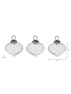 Set Of 3 Hailes Teardrop Baubles - Clear -Garden Trading Store TBRG01 portrait 9 73344.1638484871