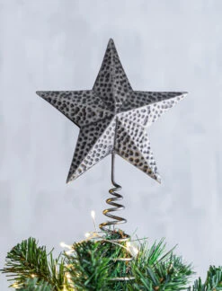 Hammered Tree Topper - Antique Pewter