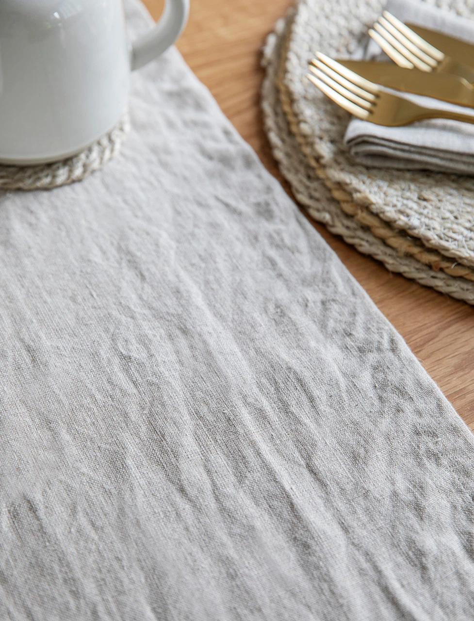 Linen Table Runner - Natural 2 Linen Table Runner - Natural - Image 2