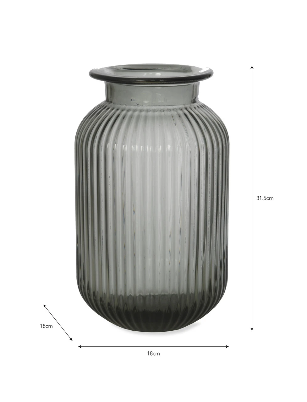 Ribbed Vase - Large 4 Ribbed Vase - Large - Image 4